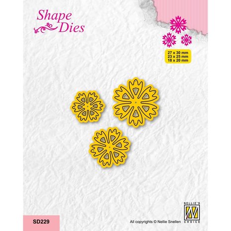 Nellie Snellen Shape Dies Set of 3 Flowers 8 (SD229) (OUTLET)