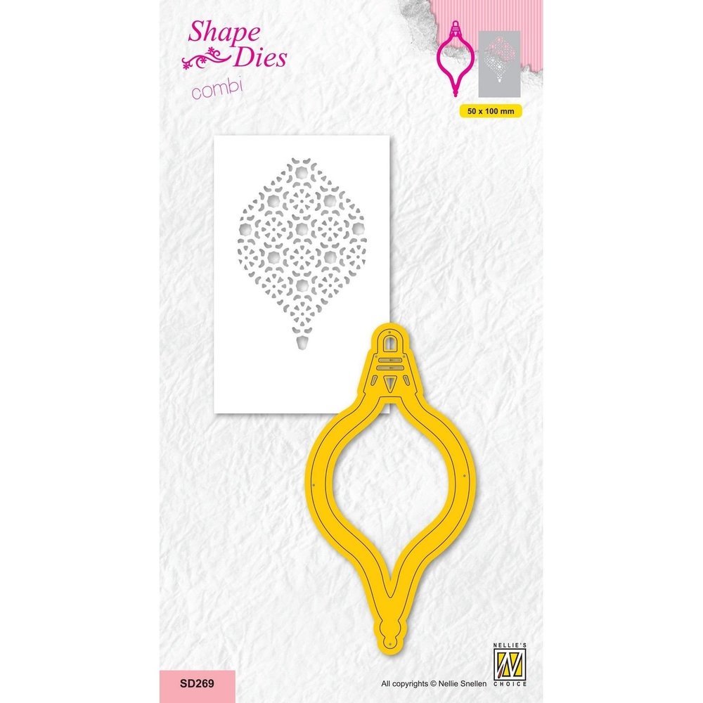 Nellie Snellen Shape Dies w/ Pattern Stencil Christmas Decoration Droplet (SD269) (OUTLET) Nellie Snellen Shape Dies w/ Pattern Stencil Christmas Decoration Droplet (SD269) (OUTLET)