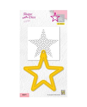 Nellie Snellen Shape Dies w/ Pattern Stencil Christmas Decoration Star (SD271) (DISCONTINUED)