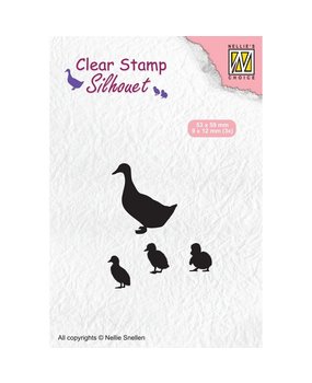 Nellie Snellen Silhouette Clear Stamps Duck with Chicks (SIL059) (DISCONTINUED)