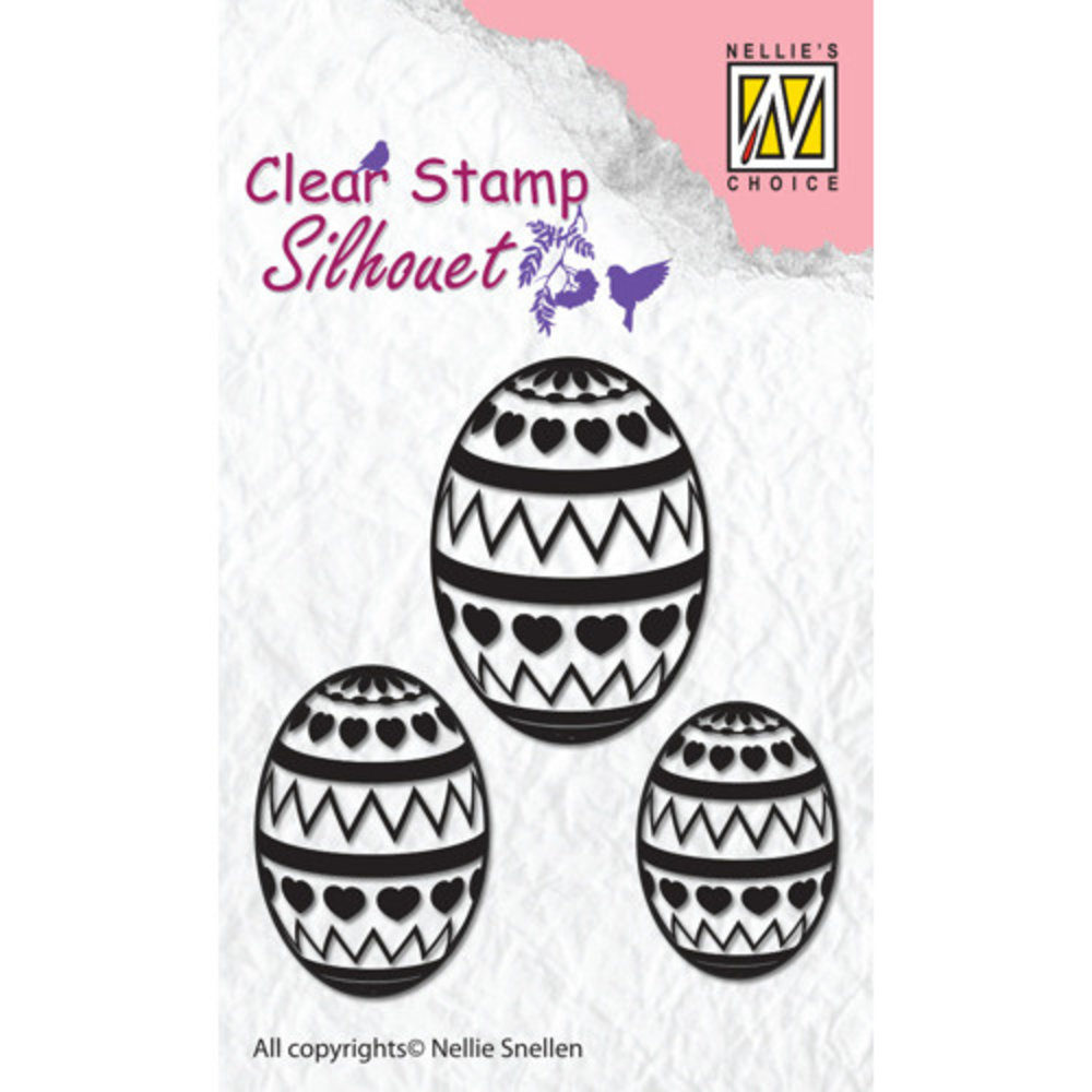 Nellie Snellen Silhouette Clear Stamps Easter Eggs (SIL028) (DISCONTINUED)