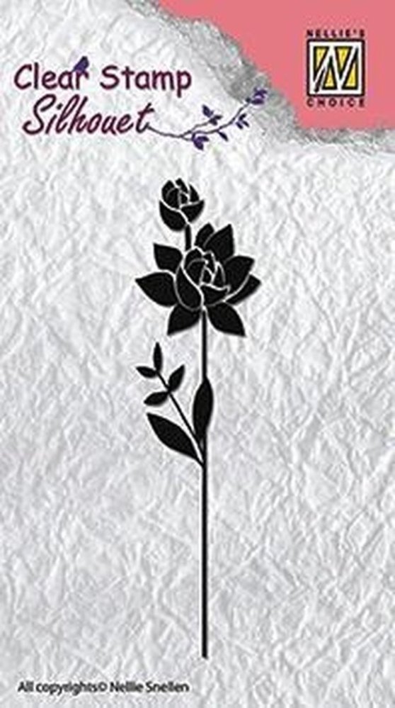 Nellie Snellen Silhouette Clear Stamps Flower 11 (SIL017) (DISCONTINUED)