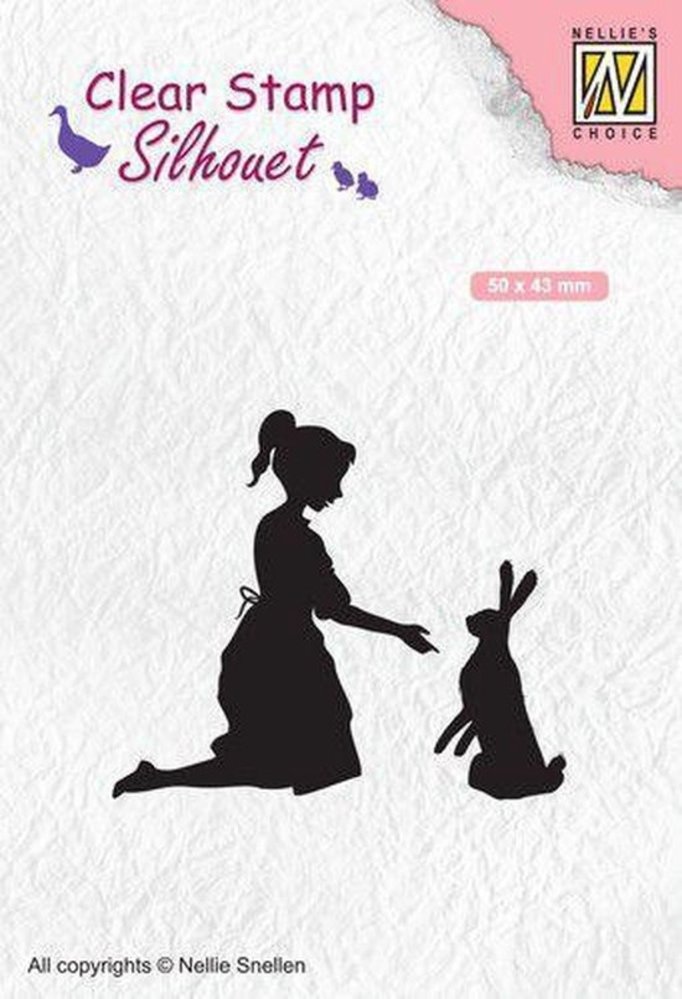 Nellie Snellen Silhouette Clear Stamps Girl with Hare (SIL061) (OUTLET) Nellie Snellen Silhouette Clear Stamps Girl with Hare (SIL061) (OUTLET)