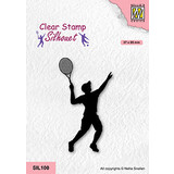 Nellie Snellen Silhouette Clear Stamps Tennis Player (SIL100) (OUTLET)
