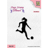 Nellie Snellen Silhouette Clear Stamps Women Soccer (SIL101) (OUTLET)