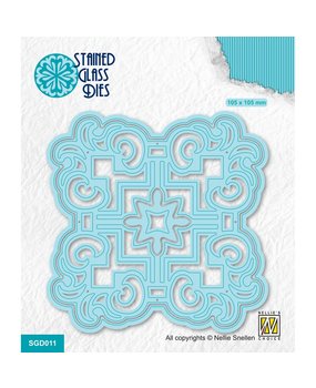 Nellie Snellen Stained Glass Dies Square Curls Ornament 1 (SGD011) (DISCONTINUED)