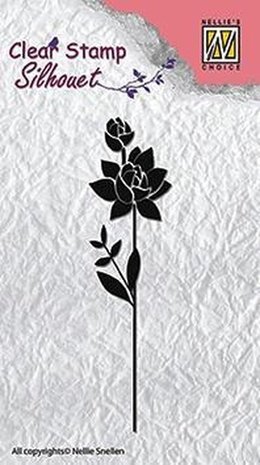 Nellie Snellen Silhouette Clear Stamps Flower 11 (SIL017) (DISCONTINUED)