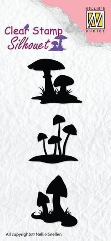 Nellie Snellen Silhouette Clear Stamps Mushrooms (SIL034) (DISCONTINUED)