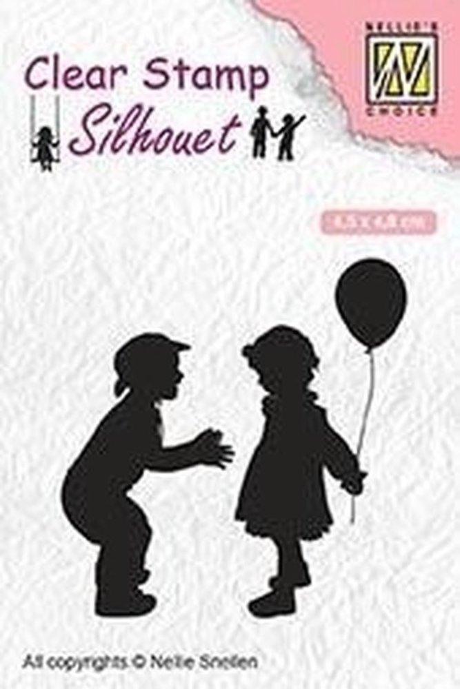 Nellie Snellen Silhouette Clear Stamps Children with Balloon (SIL046) (OUTLET)