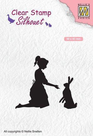 Nellie Snellen Silhouette Clear Stamps Girl with Hare (SIL061) (OUTLET) Nellie Snellen Silhouette Clear Stamps Girl with Hare (SIL061) (OUTLET)