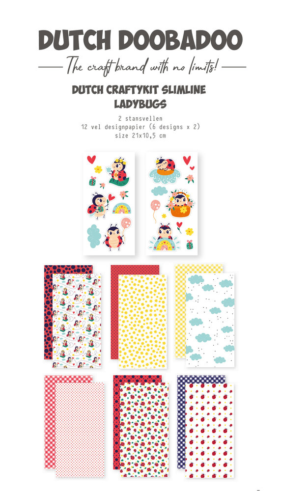 Dutch Doobadoo Crafty Kit Slimline Ladybugs (473.005.040) (DISCONTINUED)