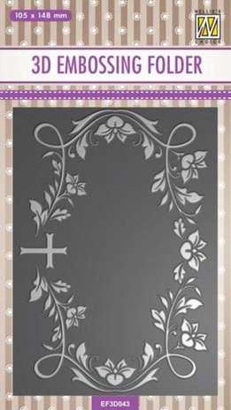 Nellie Snellen 3D Embossing Folder Rectangle Blooming Twigs with Cross (EF3D043) (DISCONTINUED) Nellie Snellen 3D Embossing Folder Rectangle Blooming Twigs with Cross (EF3D043) (DISCONTINUED)