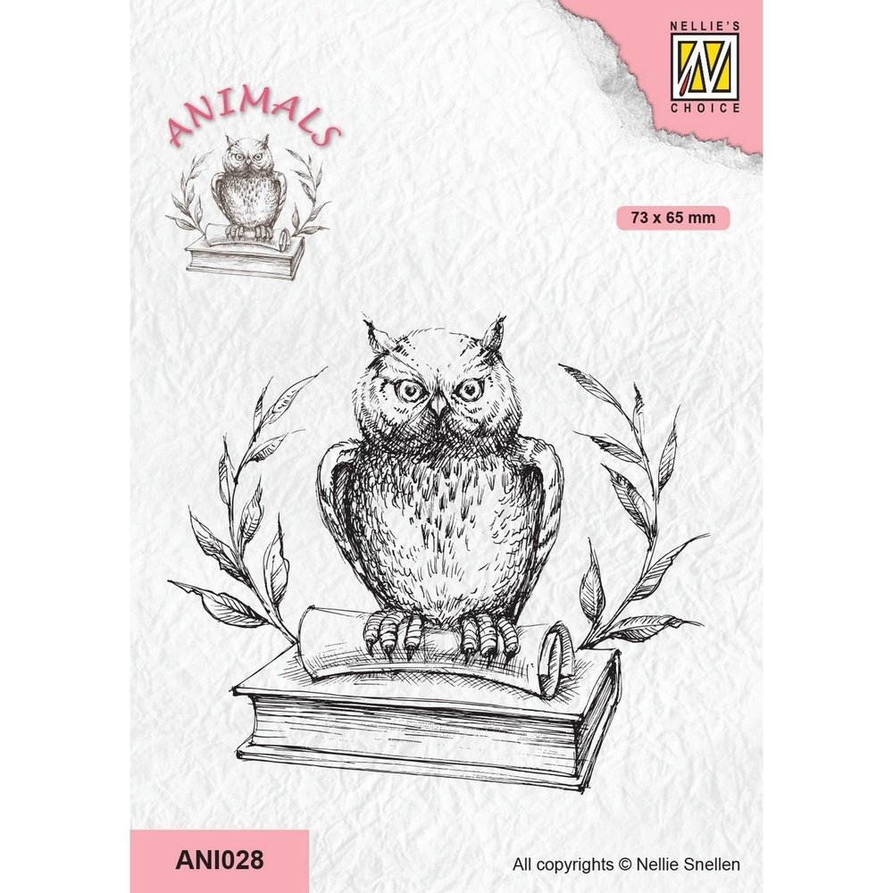 Nellie Snellen Animals Clear Stamps Owl on Book (ANI028) (OUTLET)