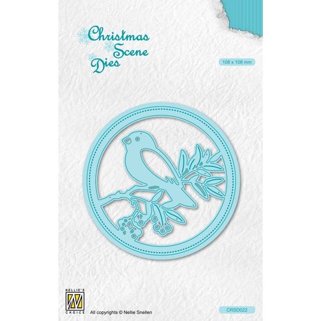Nellie Snellen Christmas Scene Dies Bird on Branch (CRSD022) (OUTLET) Nellie Snellen Christmas Scene Dies Bird on Branch (CRSD022) (OUTLET)