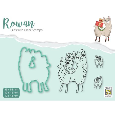 Nellie Snellen Rowan Design Stamp & Die Christmas Llama (RDCS002) (OUTLET)