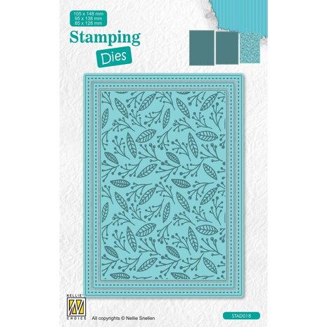 Nellie Snellen Stamping Dies Rectangle Branches with Berries (STAD018) (OUTLET)