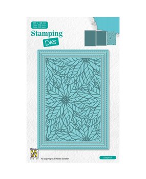Nellie Snellen Stamping Dies Rectangle Poinsettia (STAD017) (OUTLET)