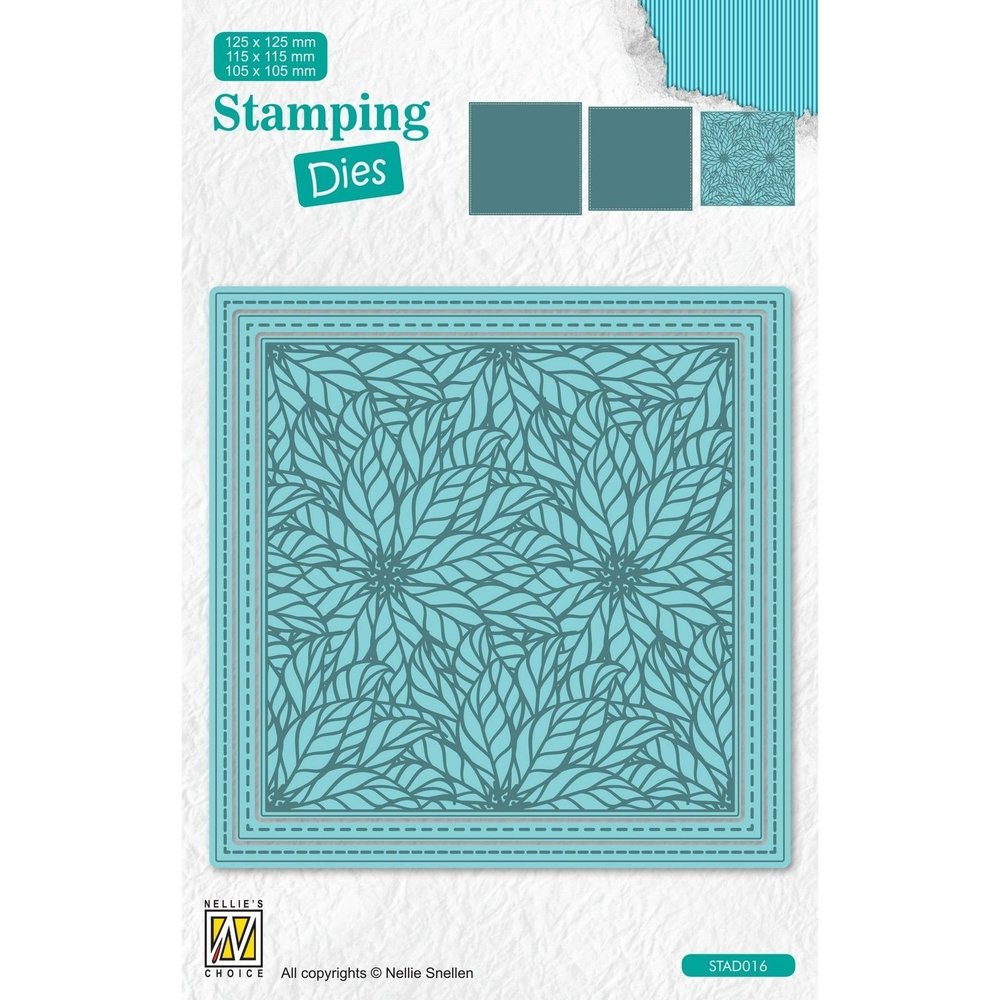 Nellie Snellen Stamping Dies Square Poinsettia (STAD016) (OUTLET)