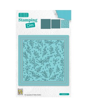 Nellie Snellen Stamping Dies Square Branches with Berries (STAD015) (OUTLET)