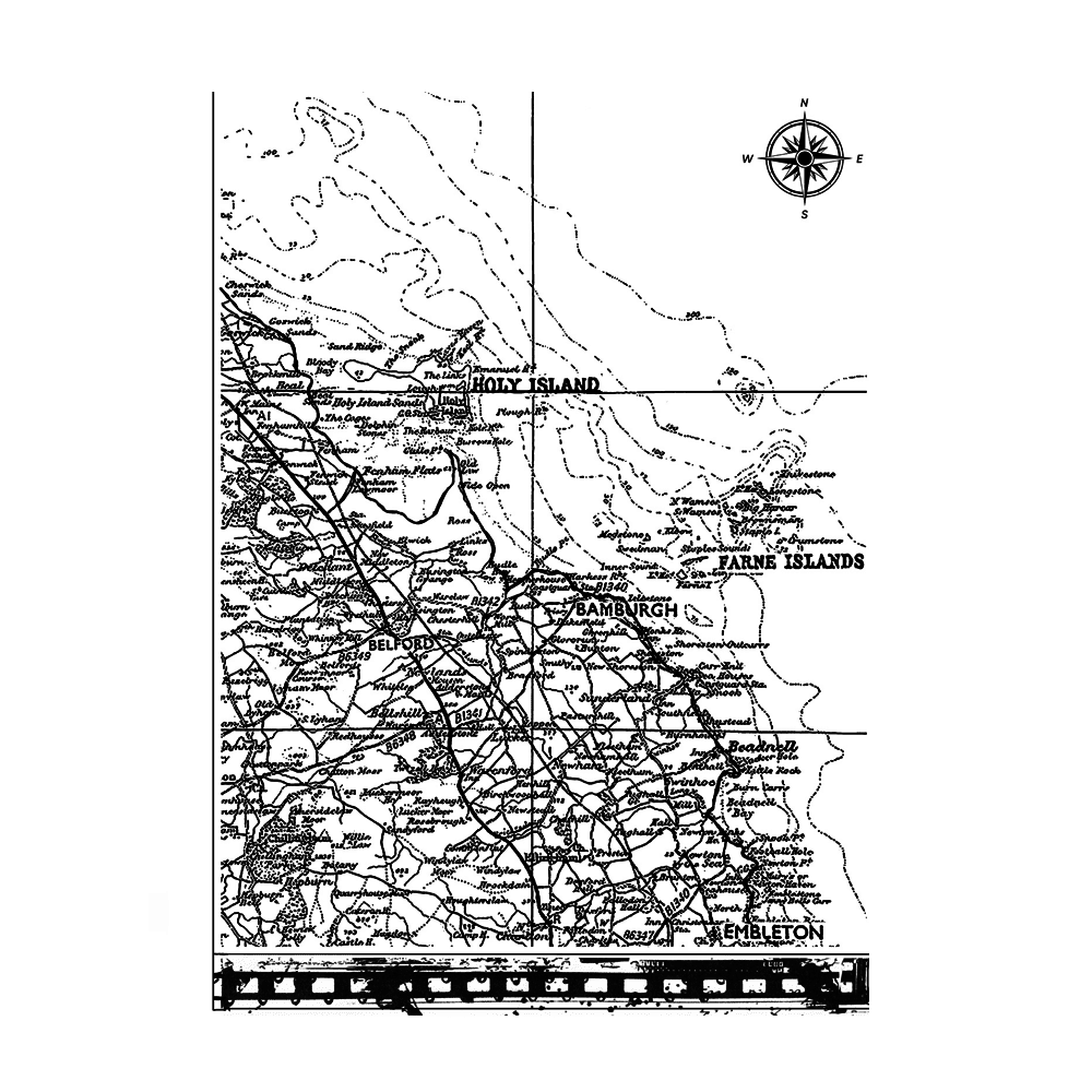 Crafty Individuals Map of Northumberland Unmounted Rubber Stamps (CI-617) (DISCONTINUED)