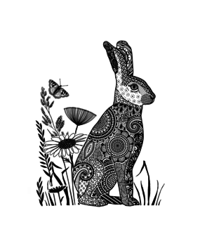 Crafty Individuals Happy Bunny Unmounted Rubber Stamps (CI-618) (OUTLET)