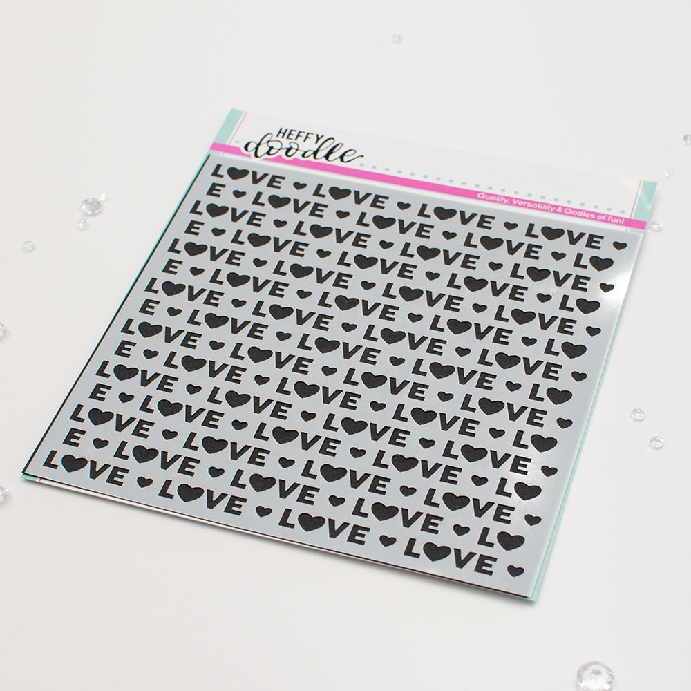 Heffy Doodle Lots Of Love Stencil (HFD0493) (DISCONTINUED)