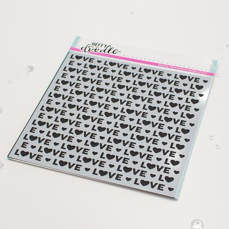Heffy Doodle Lots Of Love Stencil (HFD0493) (DISCONTINUED)