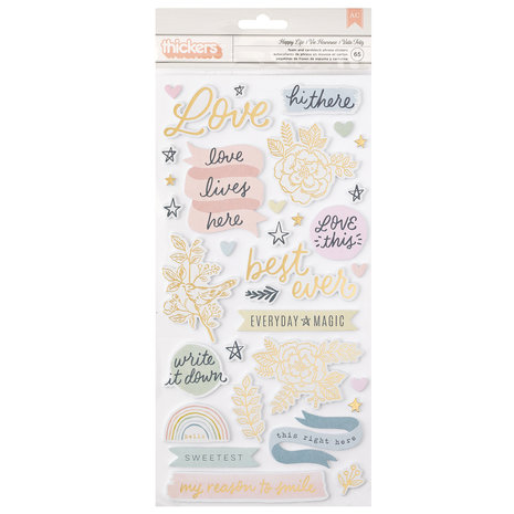 American Crafts Thickers Gingham Garden Happy Life (65pcs) (34014016) (OUTLET) American Crafts Thickers Gingham Garden Happy Life (65pcs) (34014016) (OUTLET)