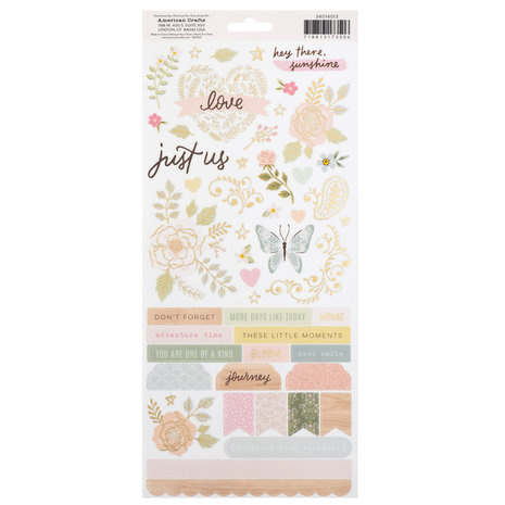 American Crafts Crate Paper Gingham Garden Stickers (91pcs) (34014013) (OUTLET)