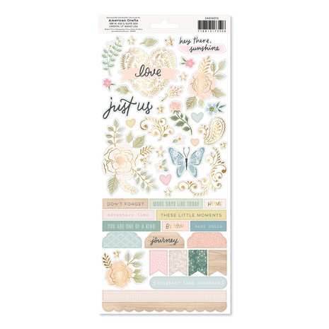 American Crafts Crate Paper Gingham Garden Stickers (91pcs) (34014013) (OUTLET)