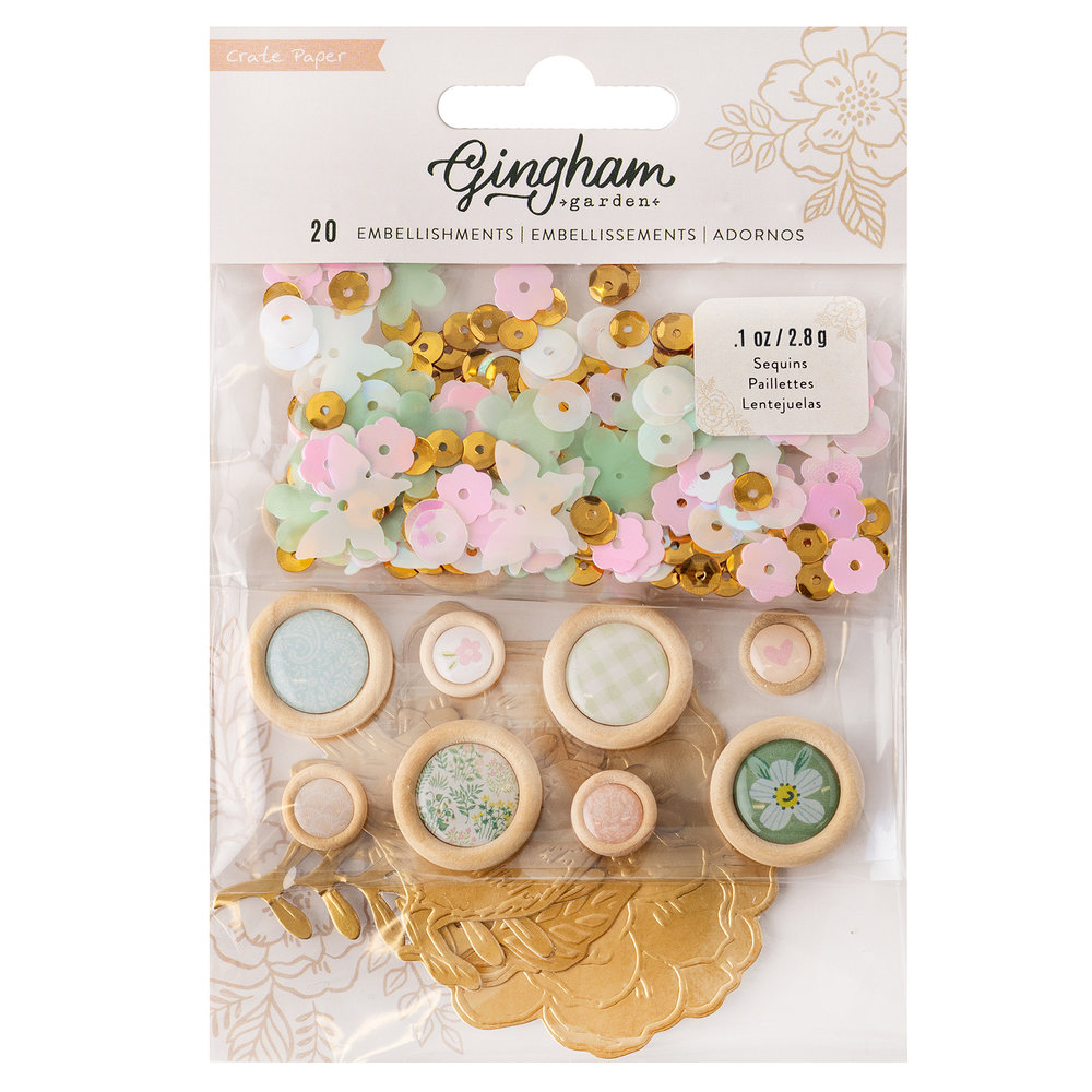 American Crafts Crate Paper Gingham Garden Embellishment Buttons (20pcs) (34014024) (OUTLET) American Crafts Crate Paper Gingham Garden Embellishment Buttons (20pcs) (34014024) (OUTLET)