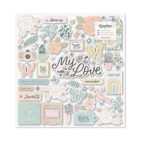 American Crafts Crate Paper Gingham Garden 12x12 Inch Chipboard Stickers (60pcs) (34014012) (OUTLET) American Crafts Crate Paper Gingham Garden 12x12 Inch Chipboard Stickers (60pcs) (34014012) (OUTLET)