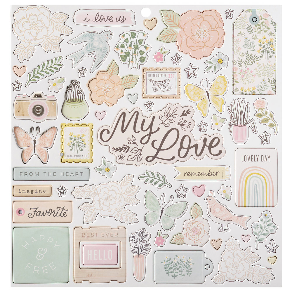 American Crafts Crate Paper Gingham Garden 12x12 Inch Chipboard Stickers (60pcs) (34014012) (OUTLET) American Crafts Crate Paper Gingham Garden 12x12 Inch Chipboard Stickers (60pcs) (34014012) (OUTLET)