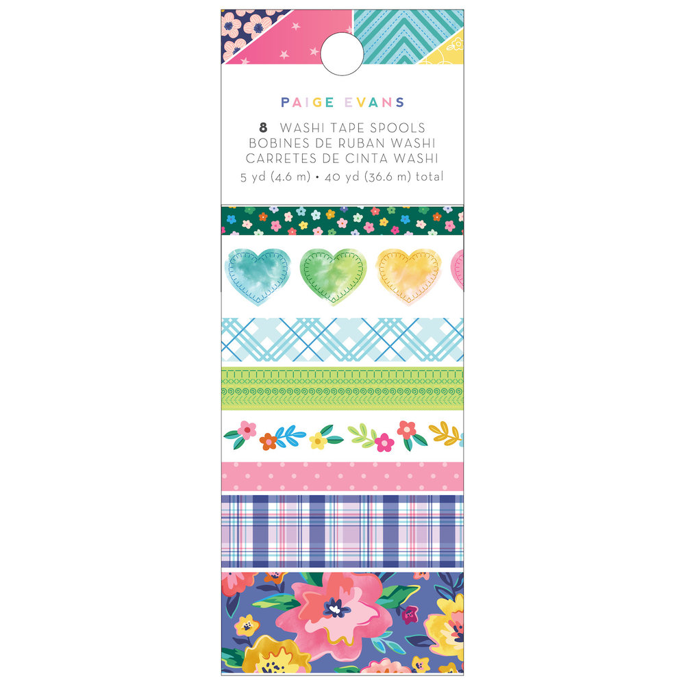 American Crafts Paige Evans Blooming Wild Washi Tape Spools (8pcs) (34014051) (OUTLET)
