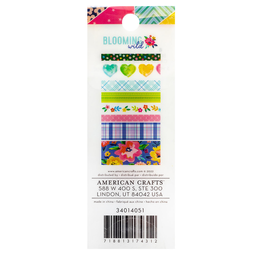 American Crafts Paige Evans Blooming Wild Washi Tape Spools (8pcs) (34014051) (OUTLET)