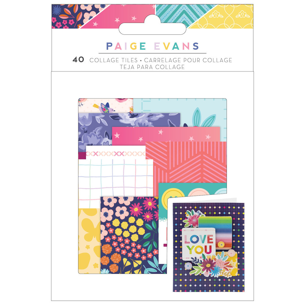 American Crafts Paige Evans Blooming Wild Collage Tiles (40pcs) (34014068) (OUTLET)