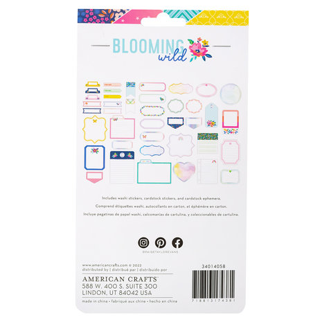 American Crafts Paige Evans Blooming Wild Embellishment Journal (40pcs) (34014058) (OUTLET)