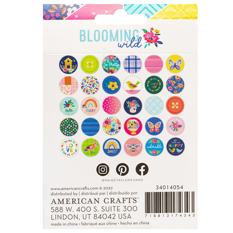American Crafts Paige Evans Blooming Wild Embellishment Milk Caps (30pcs) (34014054) (OUTLET)