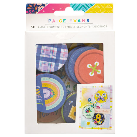 American Crafts Paige Evans Blooming Wild Embellishment Milk Caps (30pcs) (34014054) (OUTLET)