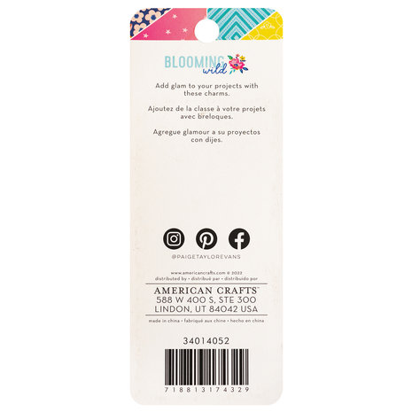 American Crafts Paige Evans Blooming Wild Enamel Charms Flower (18pcs) (34014052) (OUTLET)