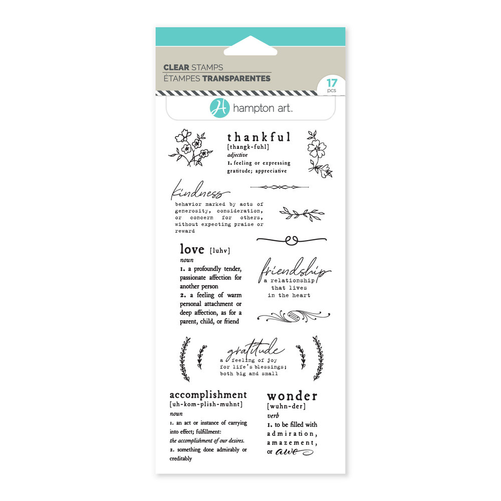 American Crafts Hampton Art Clear Stamps Sentiment Definitions (17pcs) (SC1034-HL) (OUTLET) American Crafts Hampton Art Clear Stamps Sentiment Definitions (17pcs) (SC1034-HL) (OUTLET)