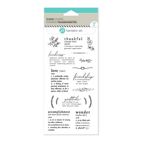 American Crafts Hampton Art Clear Stamps Sentiment Definitions (17pcs) (SC1034-HL) (OUTLET) American Crafts Hampton Art Clear Stamps Sentiment Definitions (17pcs) (SC1034-HL) (OUTLET)