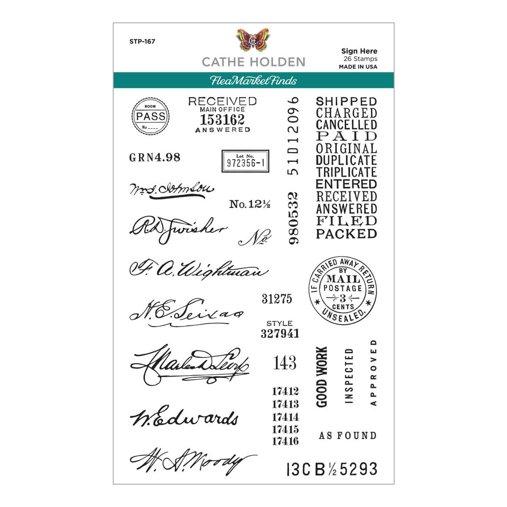 Spellbinders Sign Here Clear Stamps (STP-167)