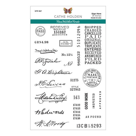 Spellbinders Sign Here Clear Stamps (STP-167)
