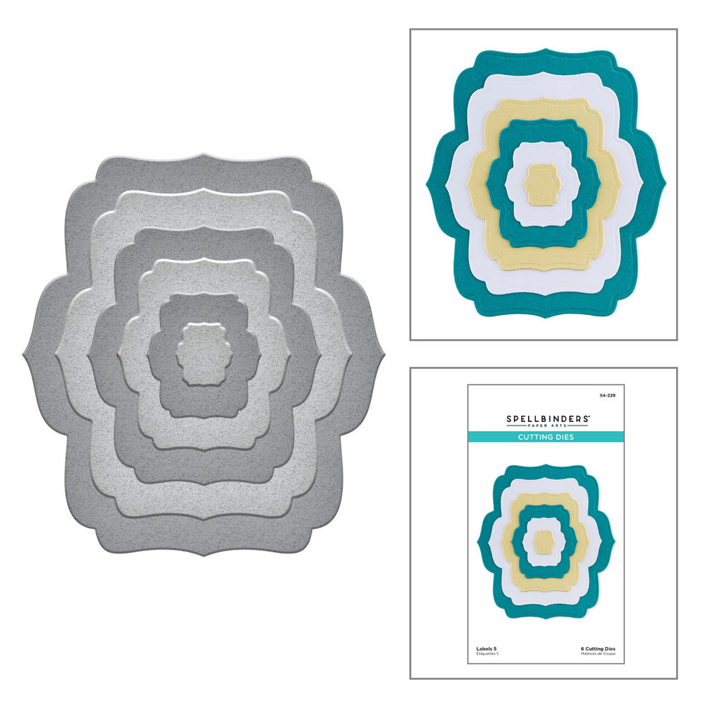 Spellbinders Labels 5 Etched Dies (S4-229) (OUTLET)