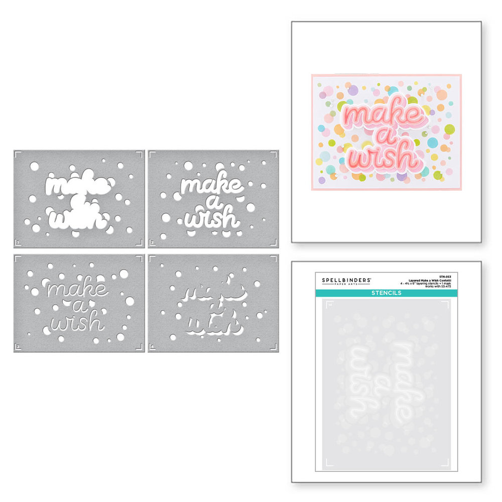Spellbinders Layered Make a Wish Confetti Stencils (STN-053) (OUTLET) Spellbinders Layered Make a Wish Confetti Stencils (STN-053) (OUTLET)