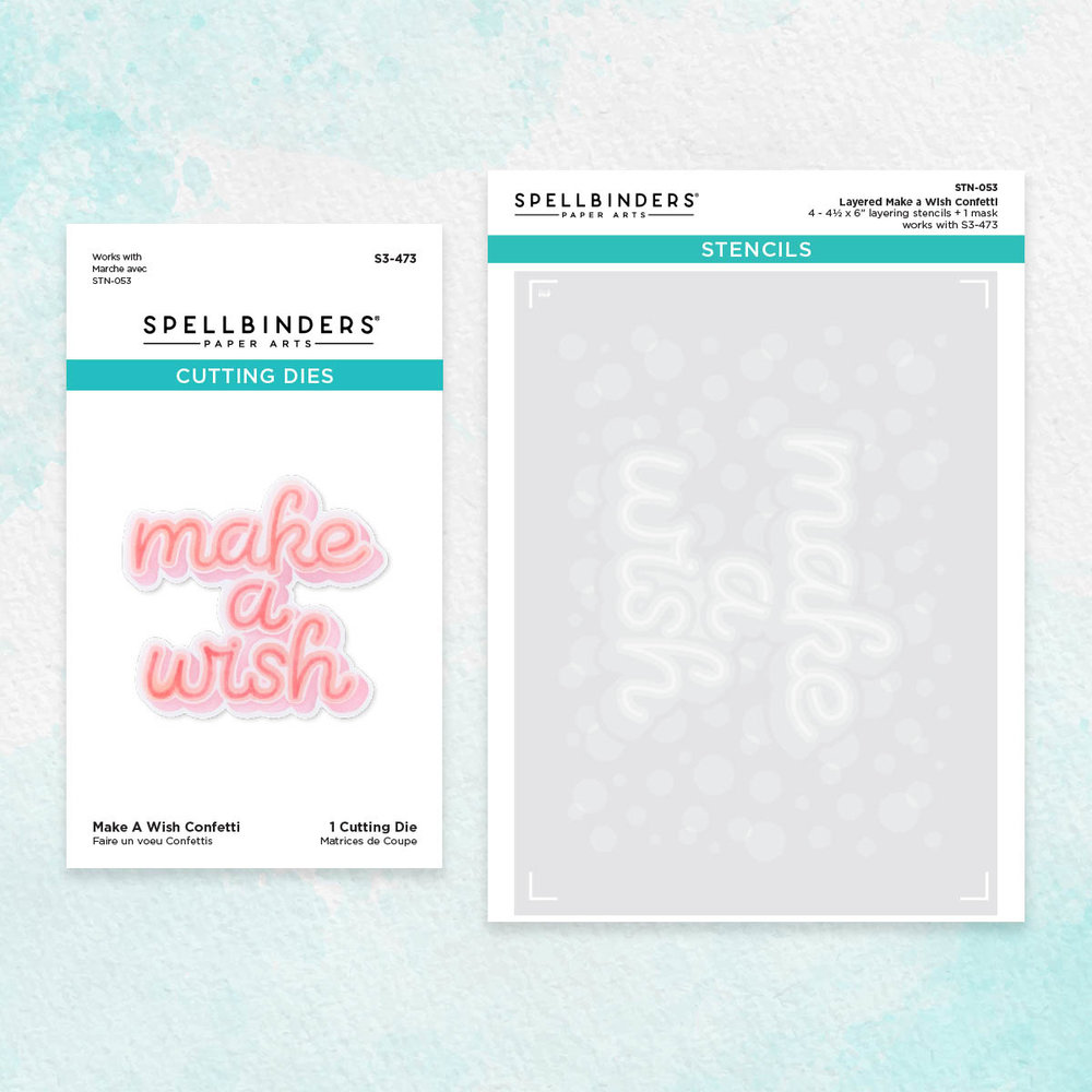 Spellbinders Make a Wish Confetti Stencil and Die Bundle (BD-0751) (OUTLET)