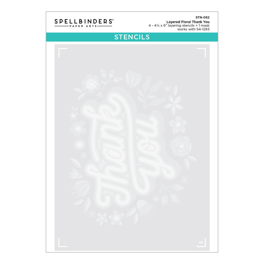 Spellbinders Layered Floral Thank You Stencils (STN-052) (OUTLET)