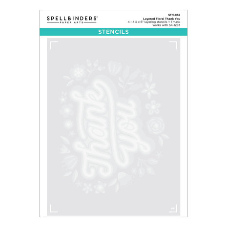 Spellbinders Layered Floral Thank You Stencils (STN-052) (OUTLET)
