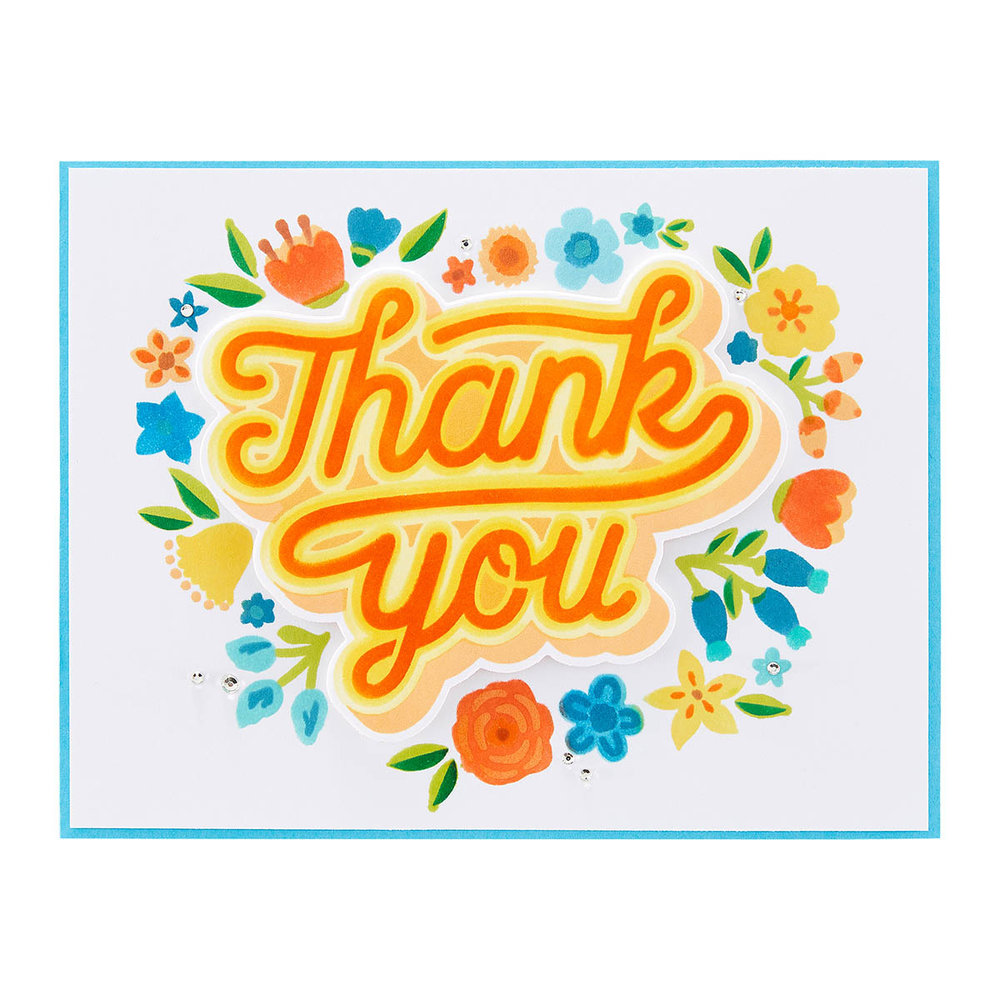 Spellbinders Layered Floral Thank You Stencils (STN-052) (OUTLET)